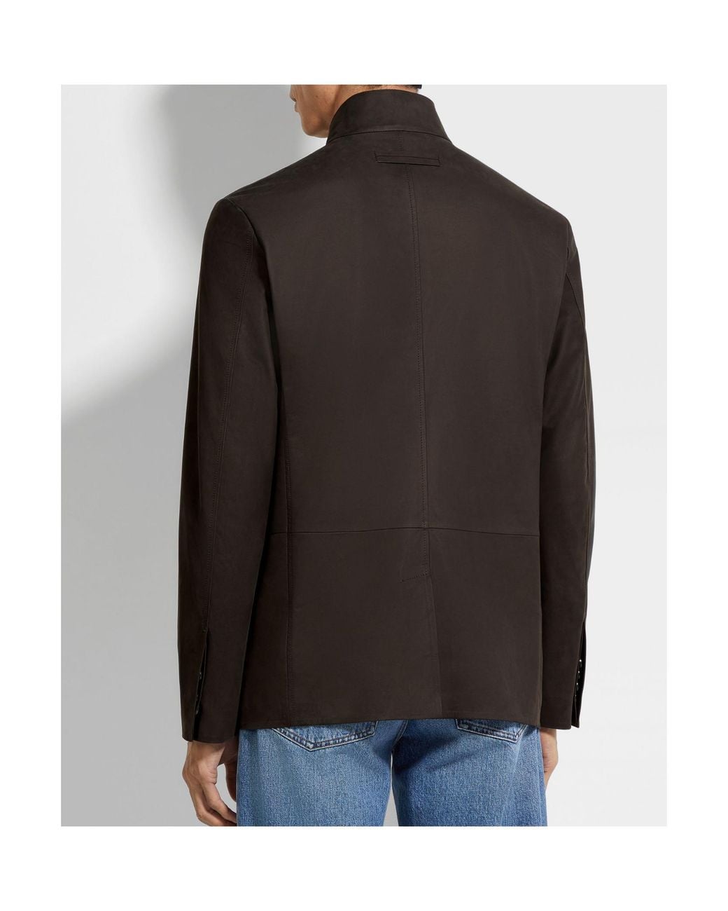 Zegna Black Il Conte Calf-Leather Jacket for men