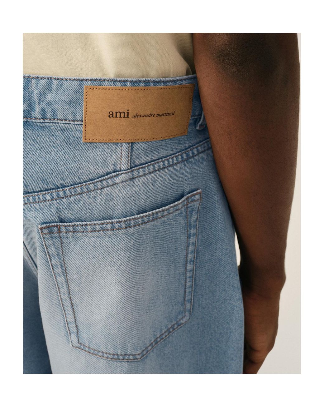 AMI Blue Ami Wide-Leg Jeans for men