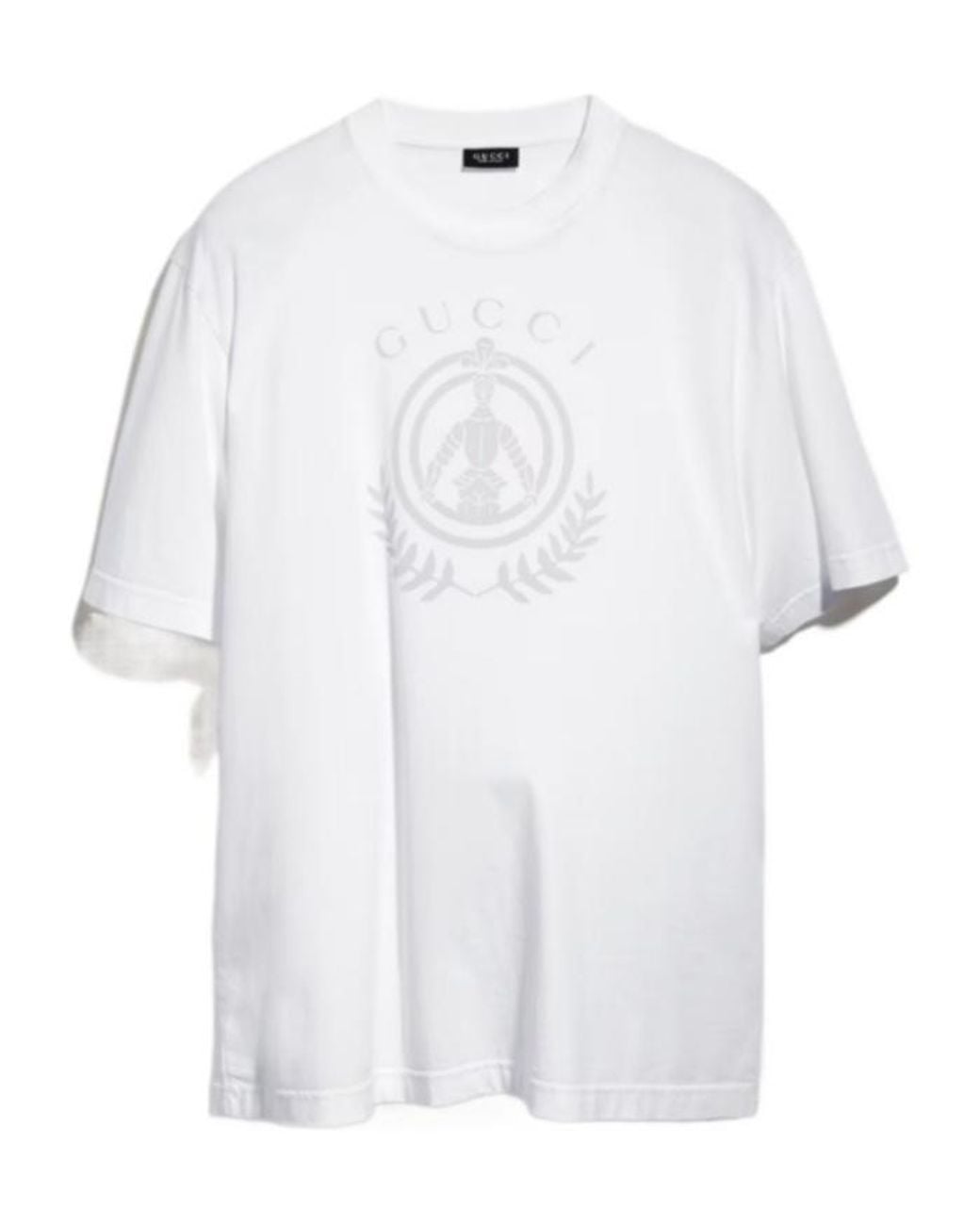 Gucci White Cotton Jersey T-Shirt With Print for men