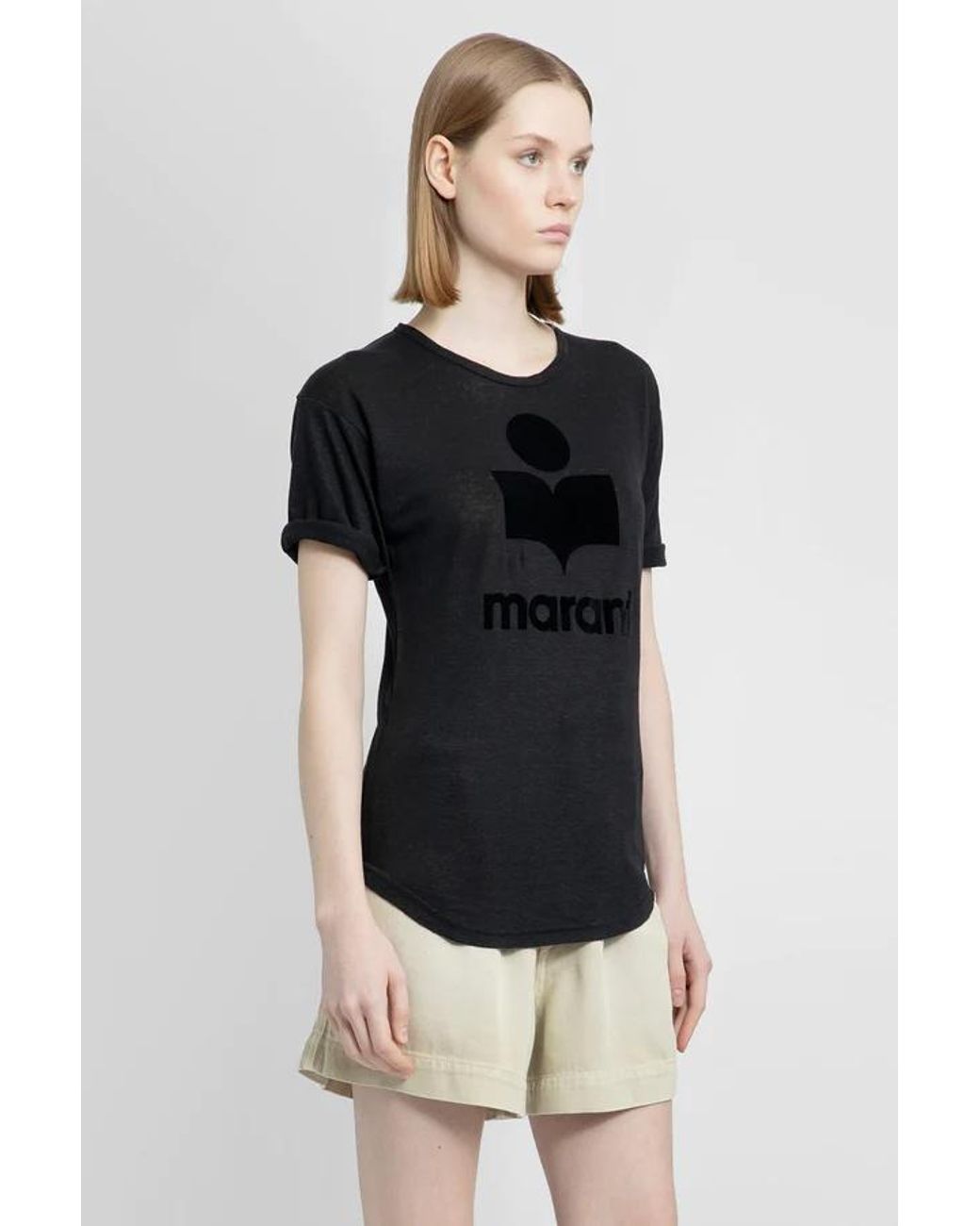Isabel Marant Black Isabel Marant Étoile Koldi Logo Printed T-Shirt