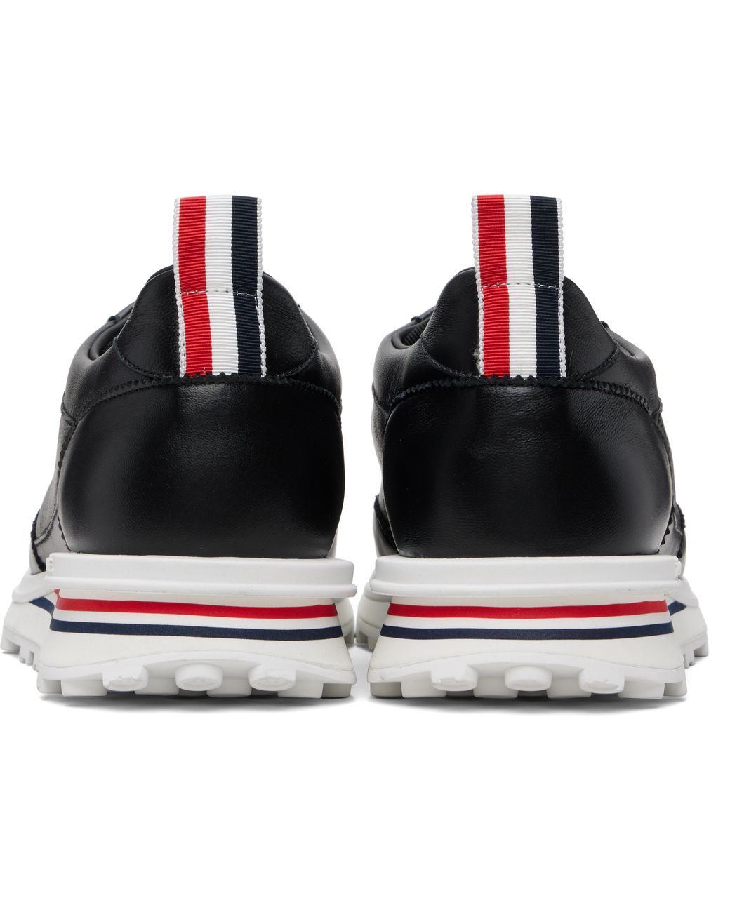Thom Browne Black Soft Nappa Rwb Tech Runner Sneakers for men