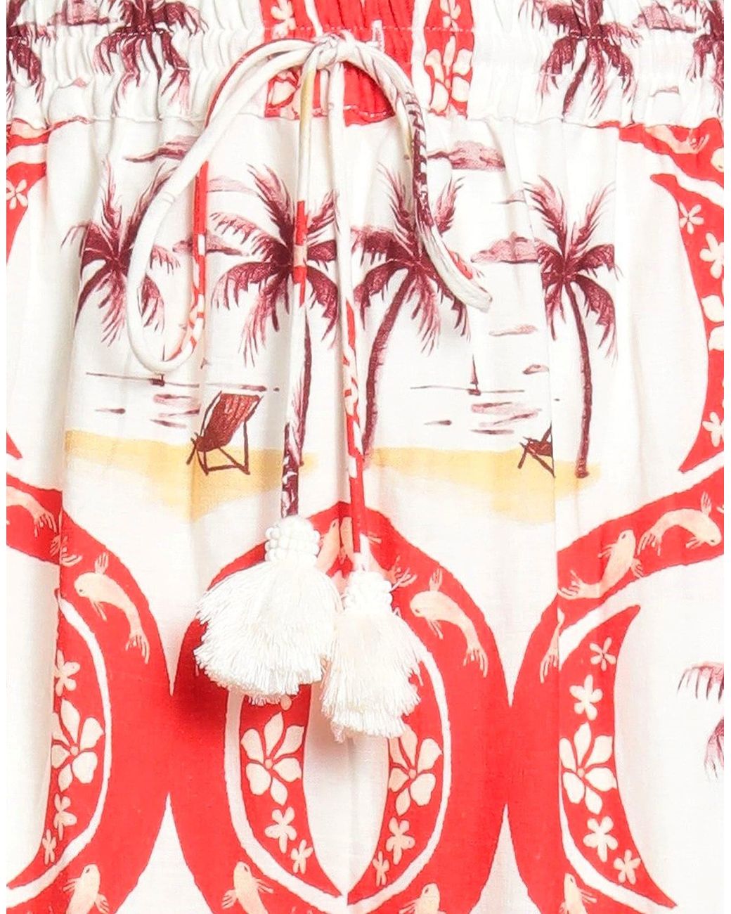 Farm Rio Red Printed Casual Pants