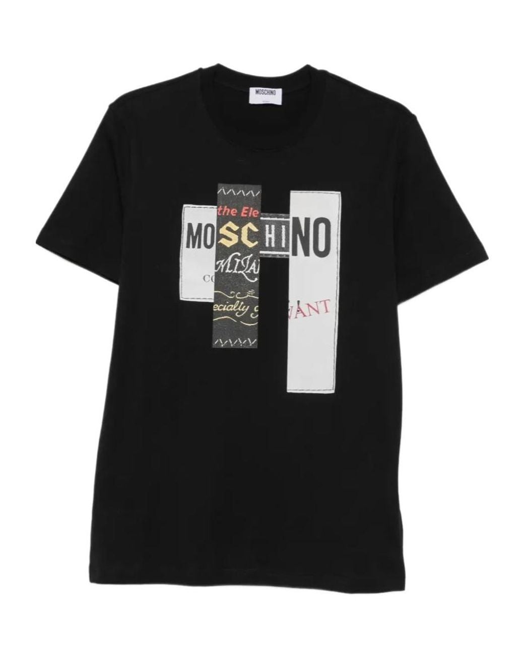 Moschino Black Logo-Print Short-Sleeve T-Shirt for men