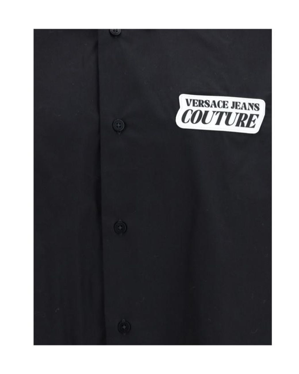 Versace Blue Jeans Couture Logo Patch Cotton Shirt for men