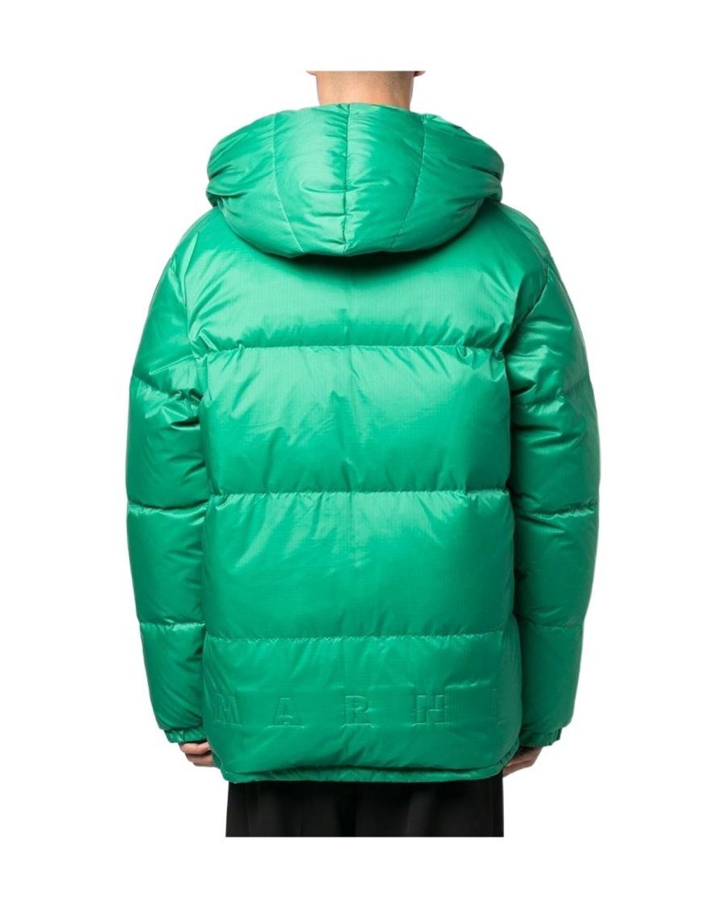 Marni Green Reversible Hooded Puffer Jacket for men