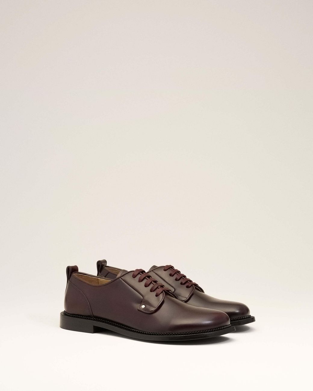 AMI Brown Leather Derby Shoes for men