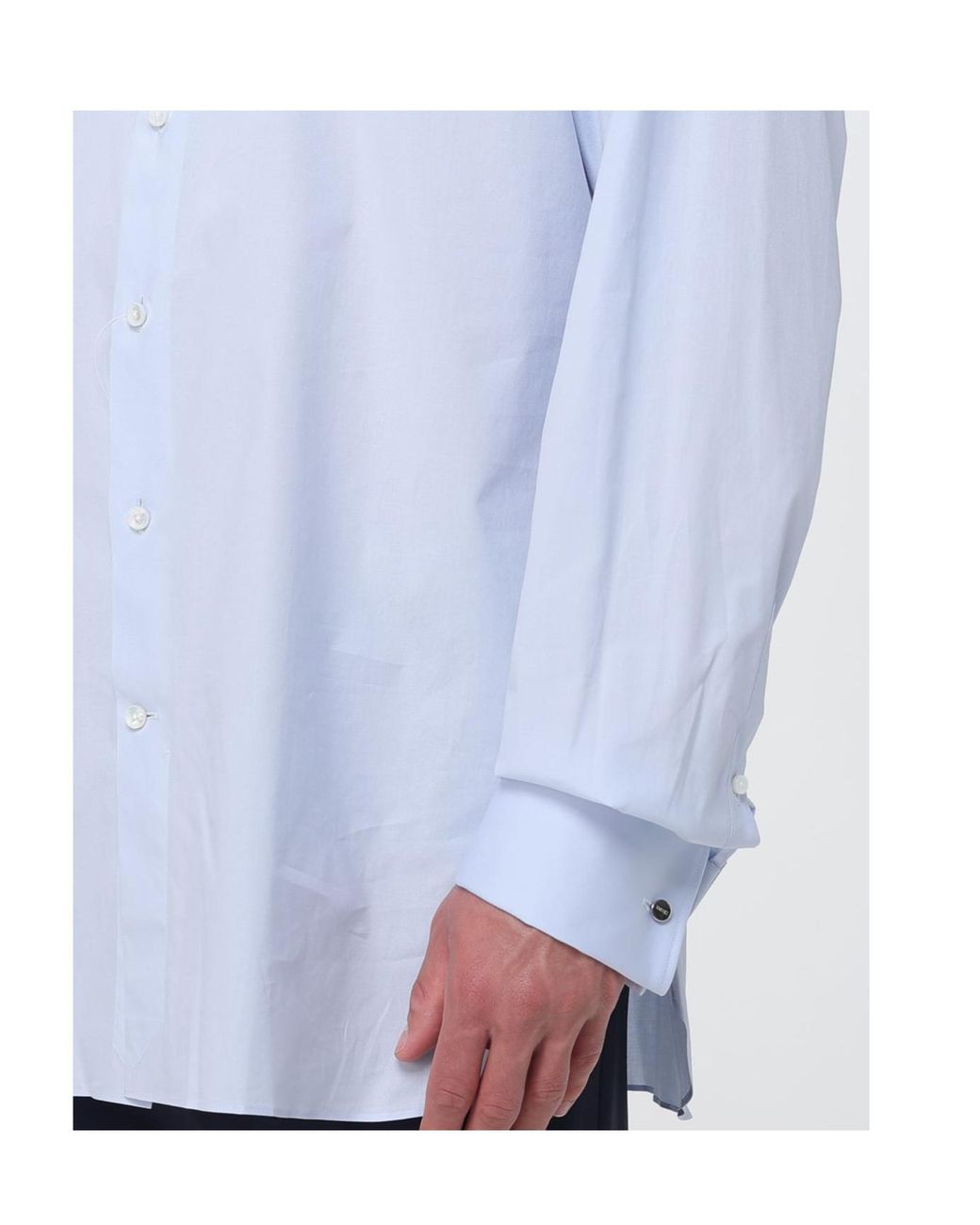 Zegna Blue Stretch-Popeline Shirt for men
