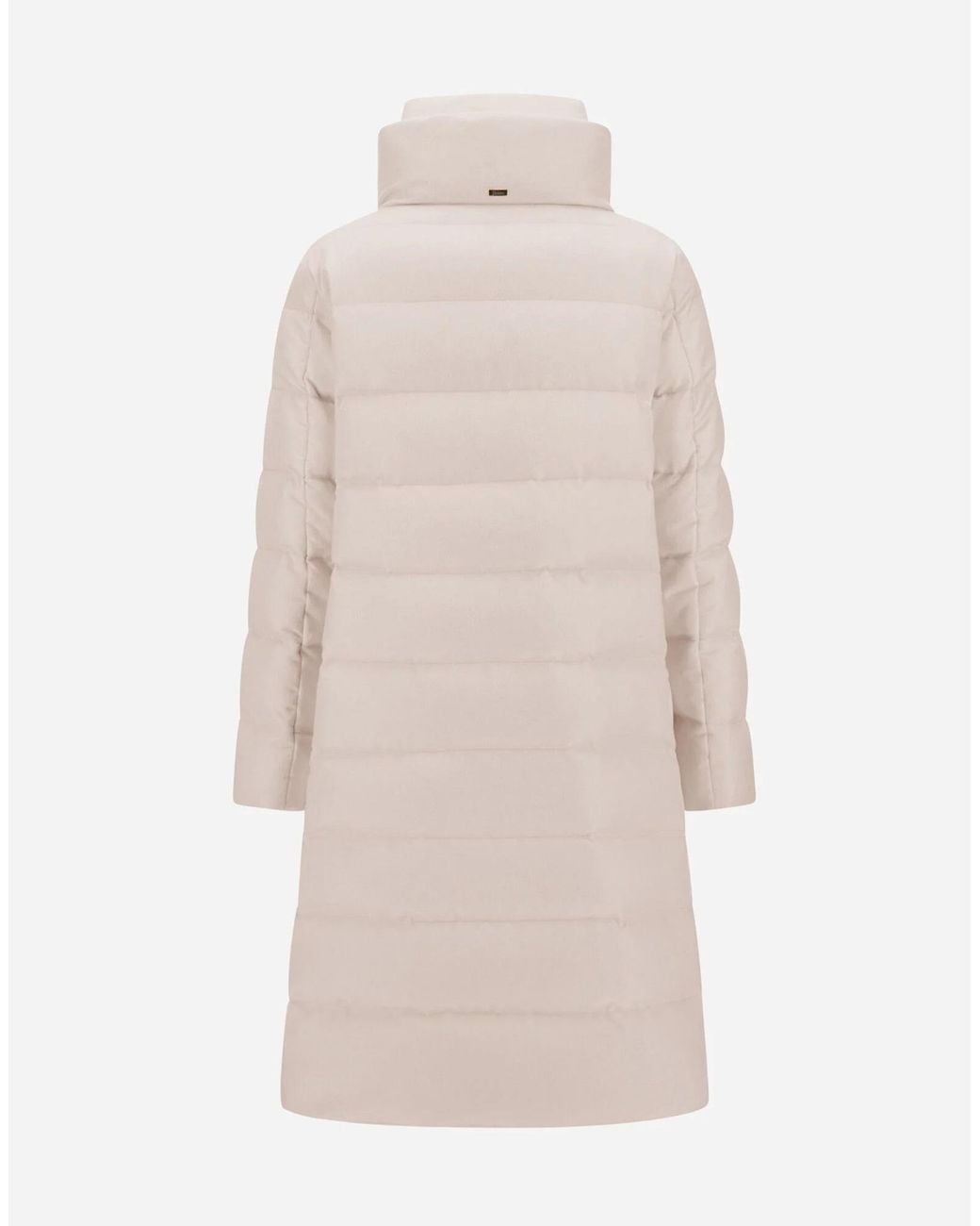 Herno White High-Neck Quilted Coat
