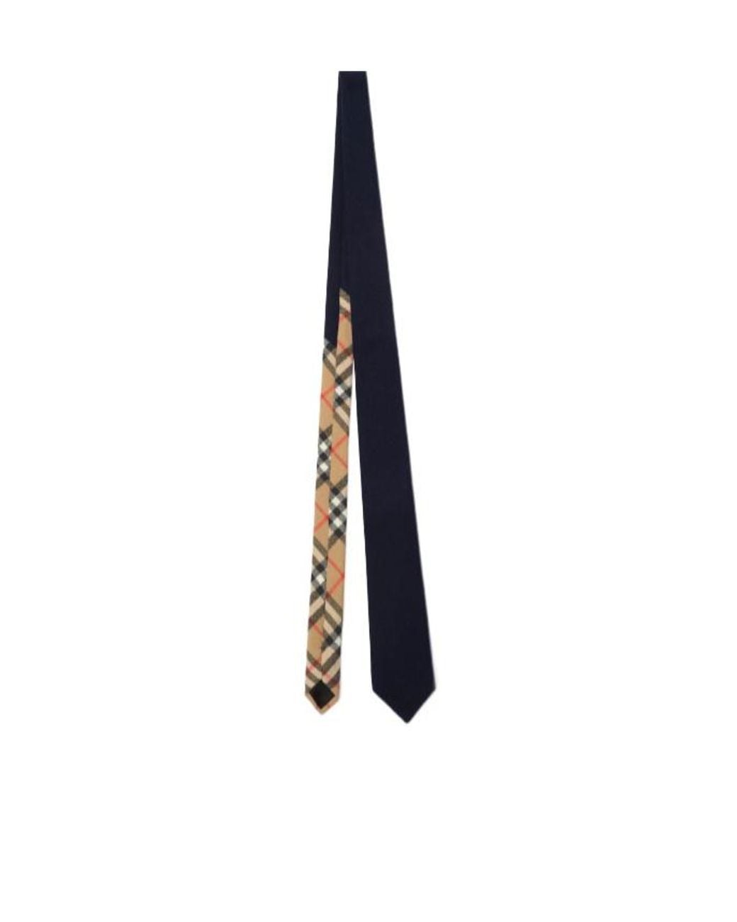 Burberry Blue Checked Pointed-Tip Tie for men