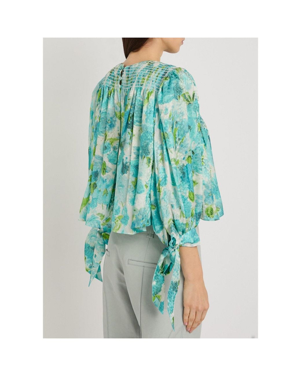 Chloé Blue Printed Silk Short Top