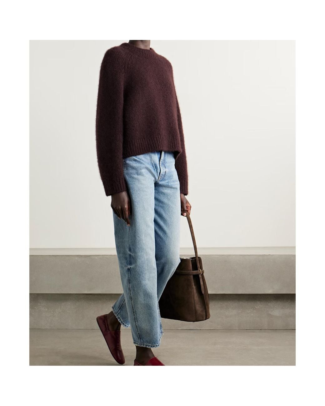 Nili Lotan Purple Tomaso Crew Neck Sweater