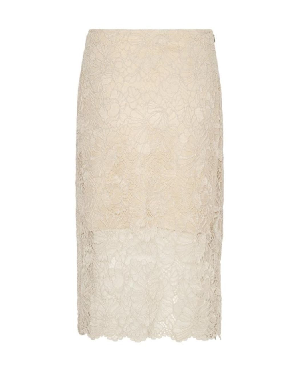 ROTATE BIRGER CHRISTENSEN Natural Lace Midi Skirt