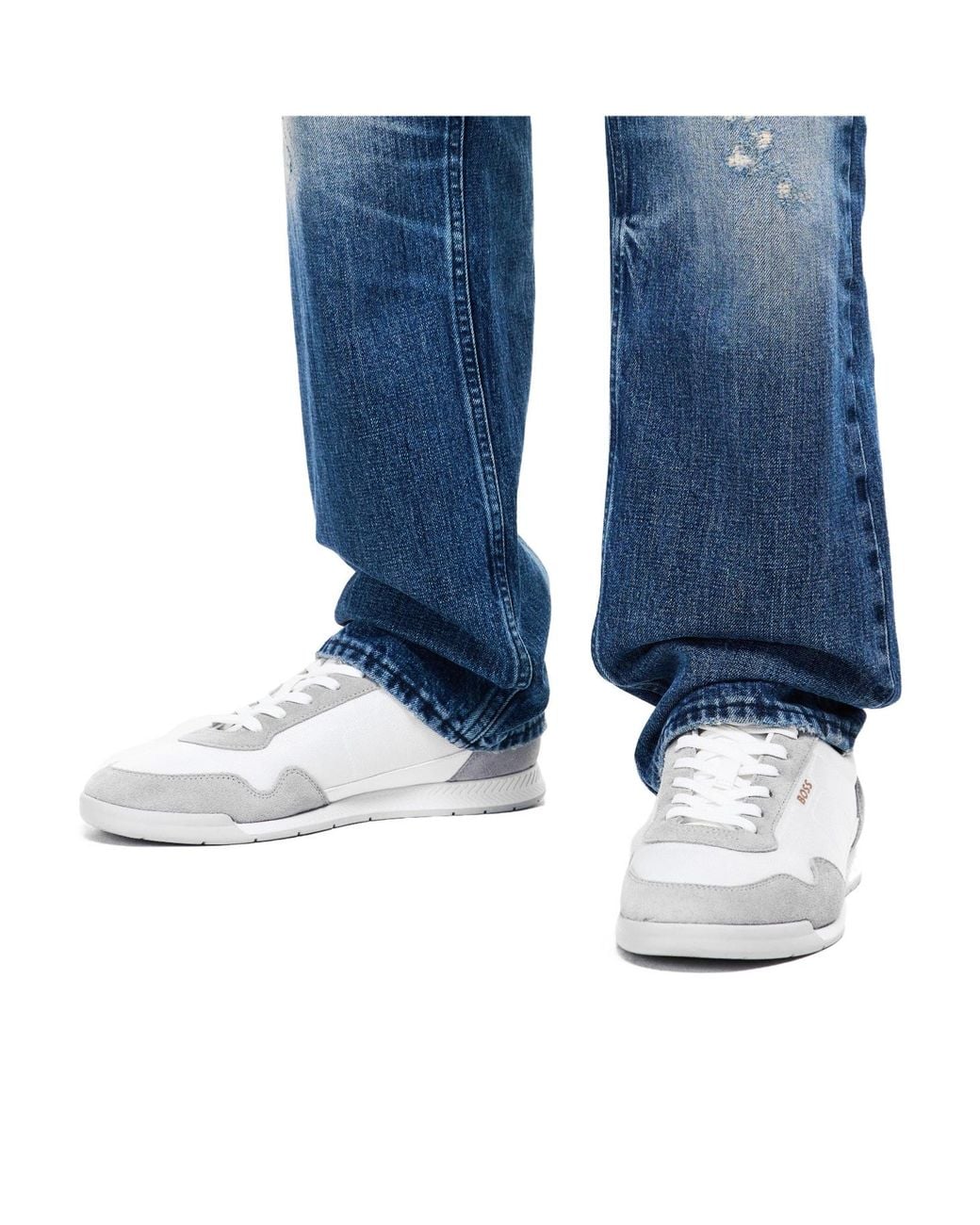 Boss White Simple And Casual Shoes for men