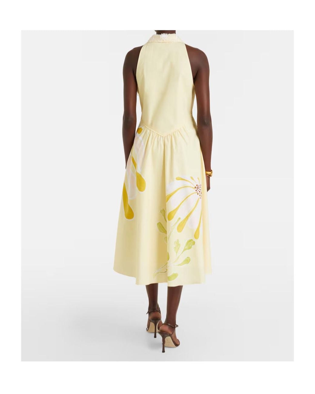 Dorothee Schumacher Metallic Floral Power Floral Cotton-Blend Midi Dress
