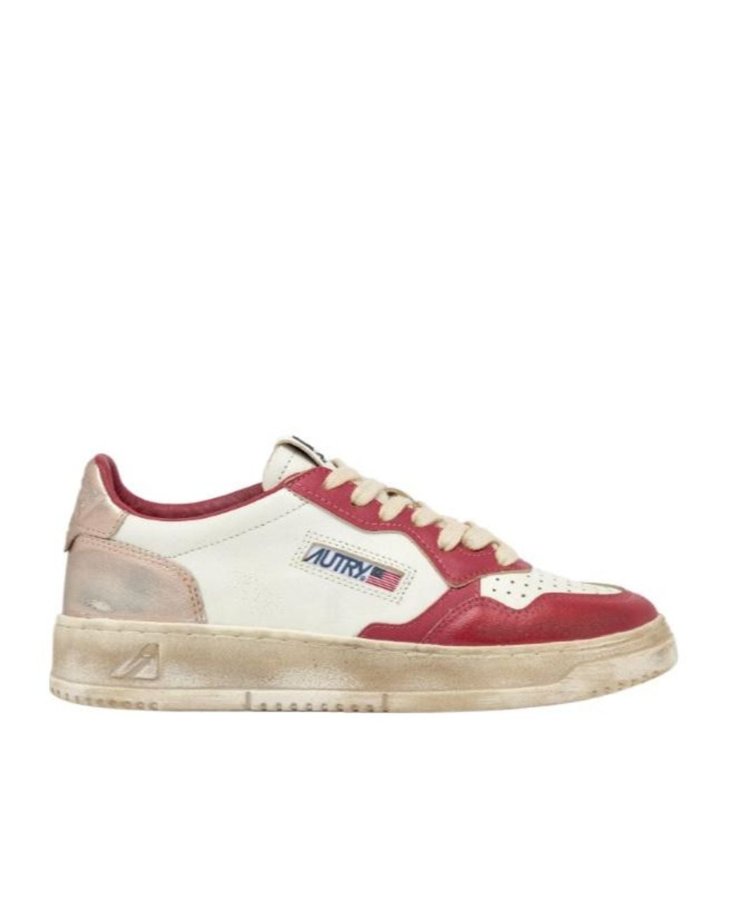 Autry Pink Medalist Super Vintage Low-Top Sneakers