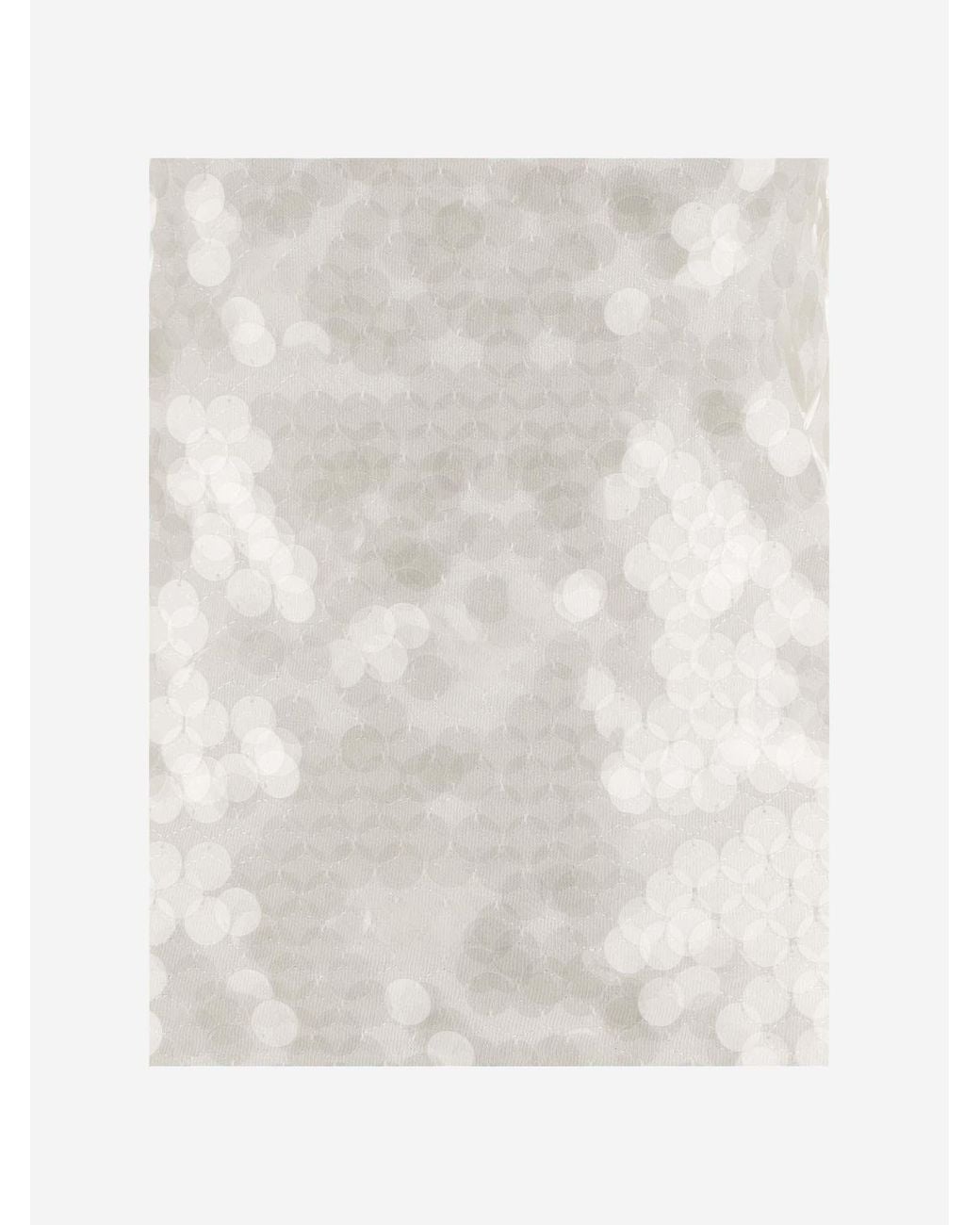 N°21 White Crew Neck Sequin Tank Top