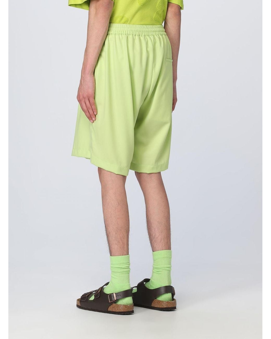 Bonsai Green Elasticated Waistband Track Shorts for men