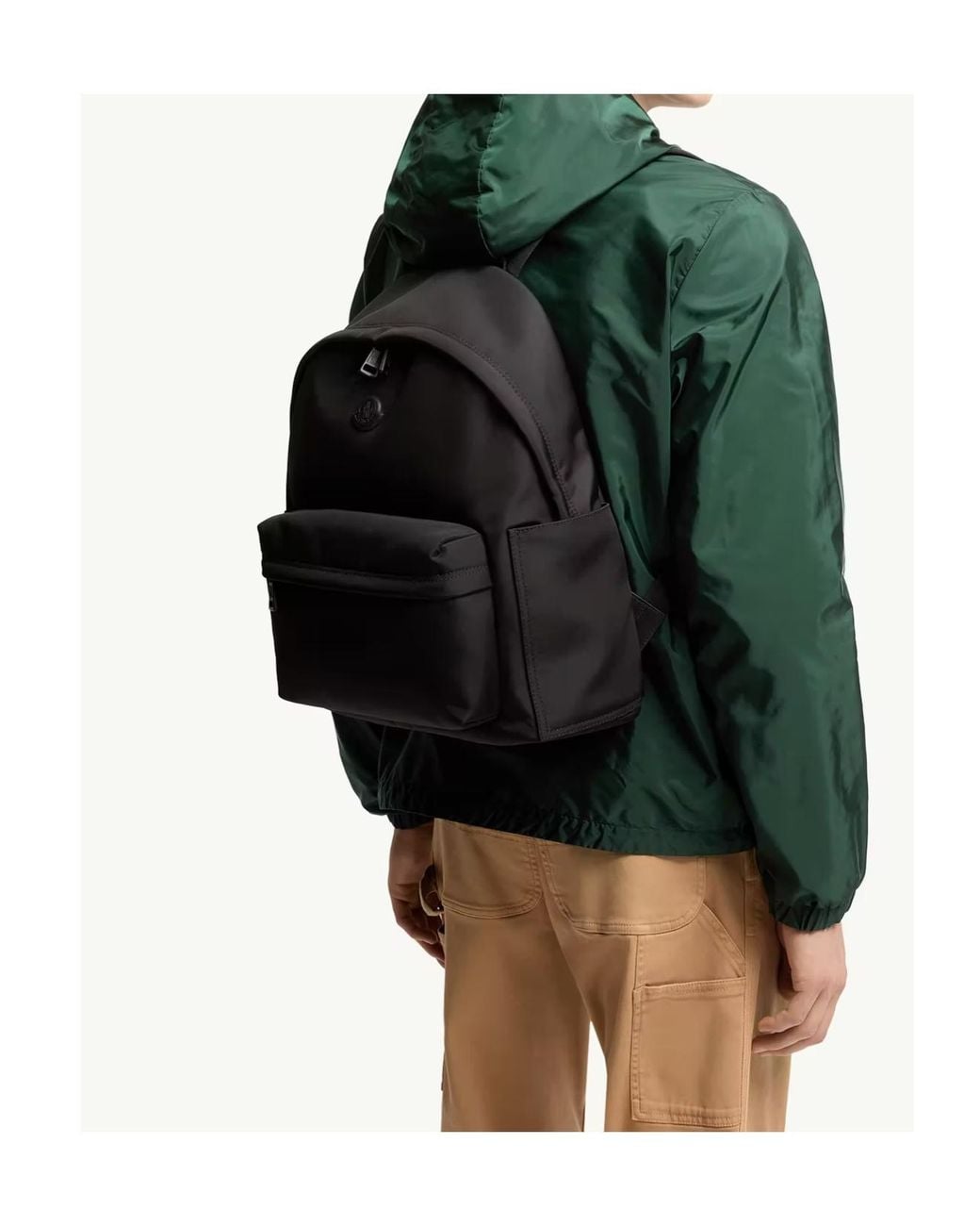 Moncler Black New Pierrick Logo Backpack for men