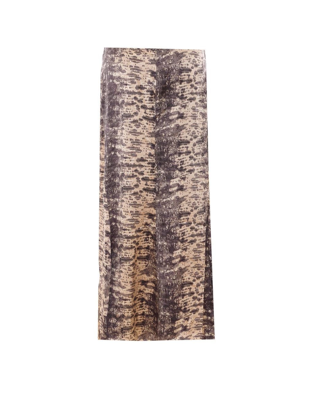 Isabel Marant Brown Printed Silk-Crepe Midi Skirt