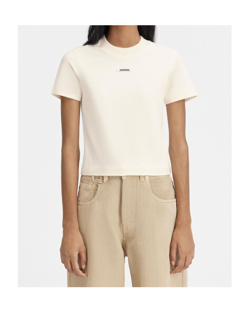 Jacquemus Natural The Gros Grain Crewneck T-Shirt