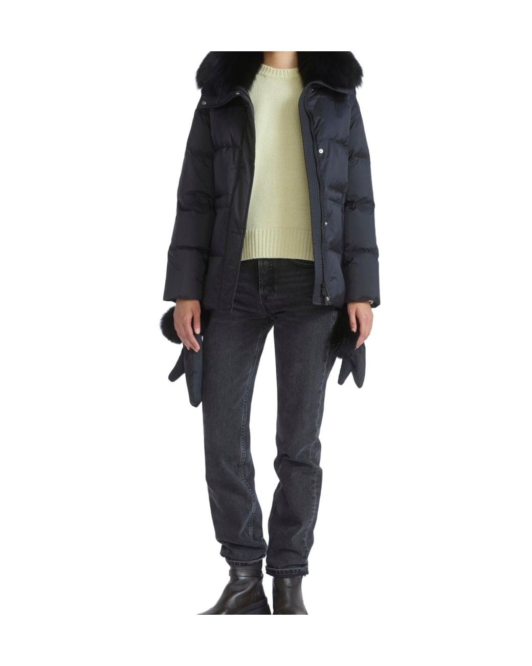 Yves Salomon Black Down Jacket