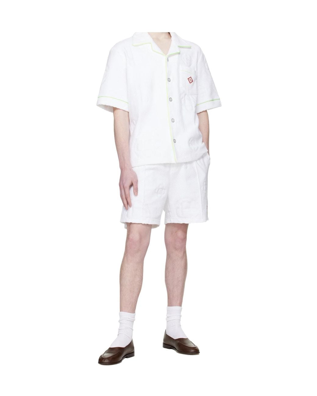 Casablanca White Towelling Monogram Shirt for men