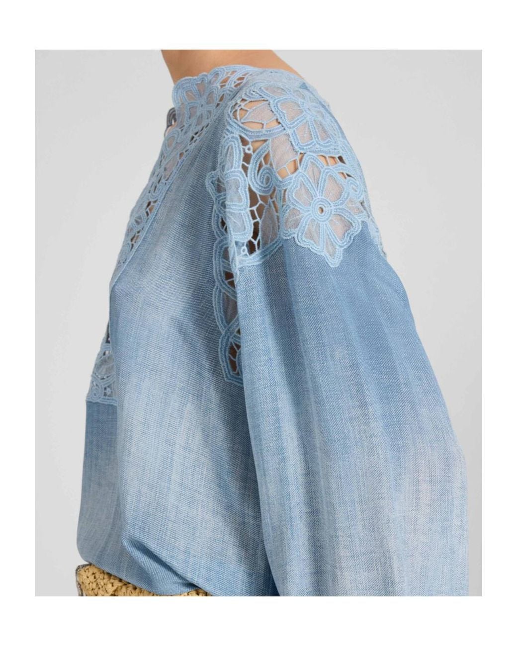 Ermanno Scervino Blue Long-Sleeve Blouse