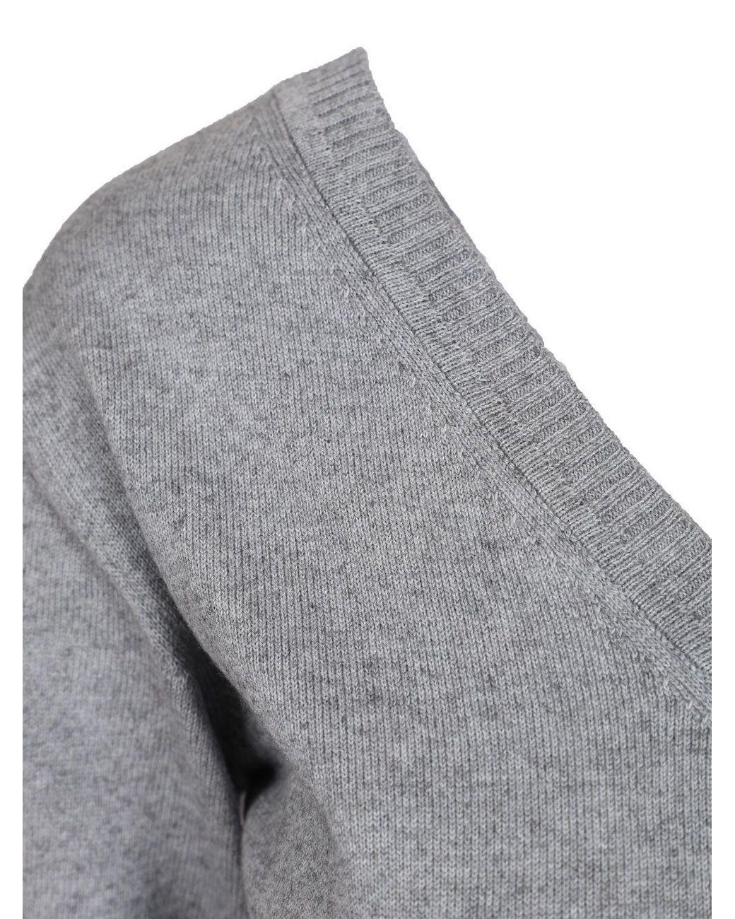 Vivienne Westwood Gray Cropped V-Neck Jumper