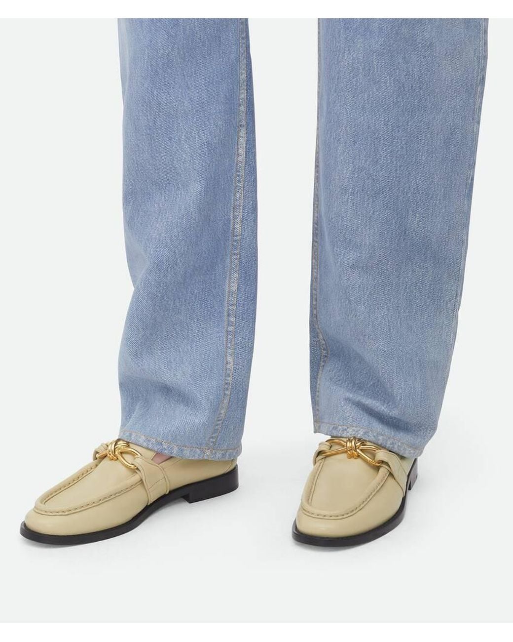Bottega Veneta White Astaire Slip-On Loafers