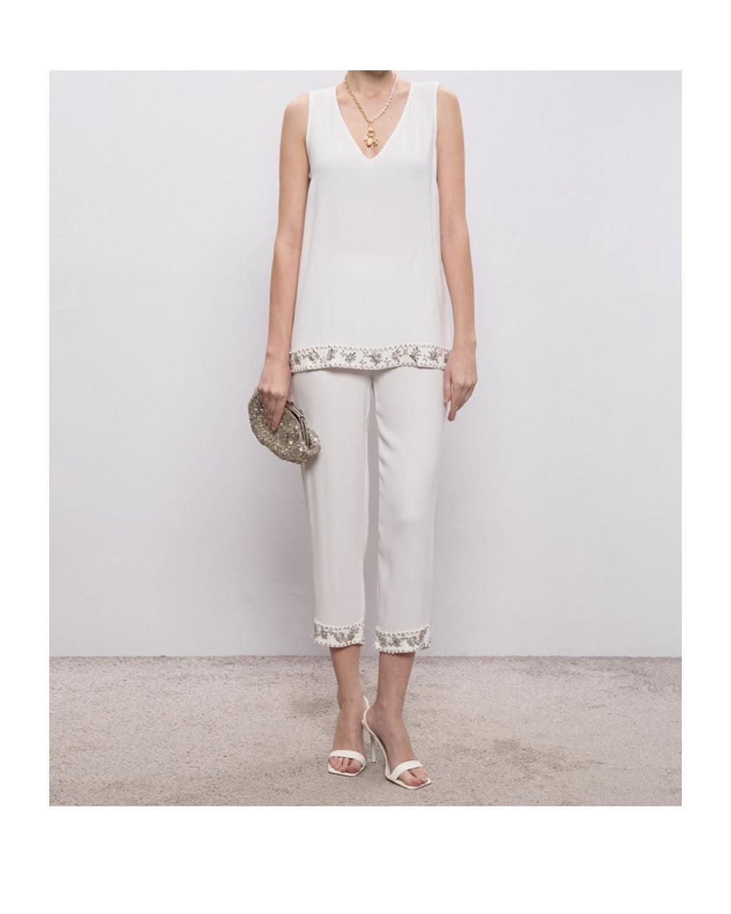 Twinset Gray Straight-Leg Trousers