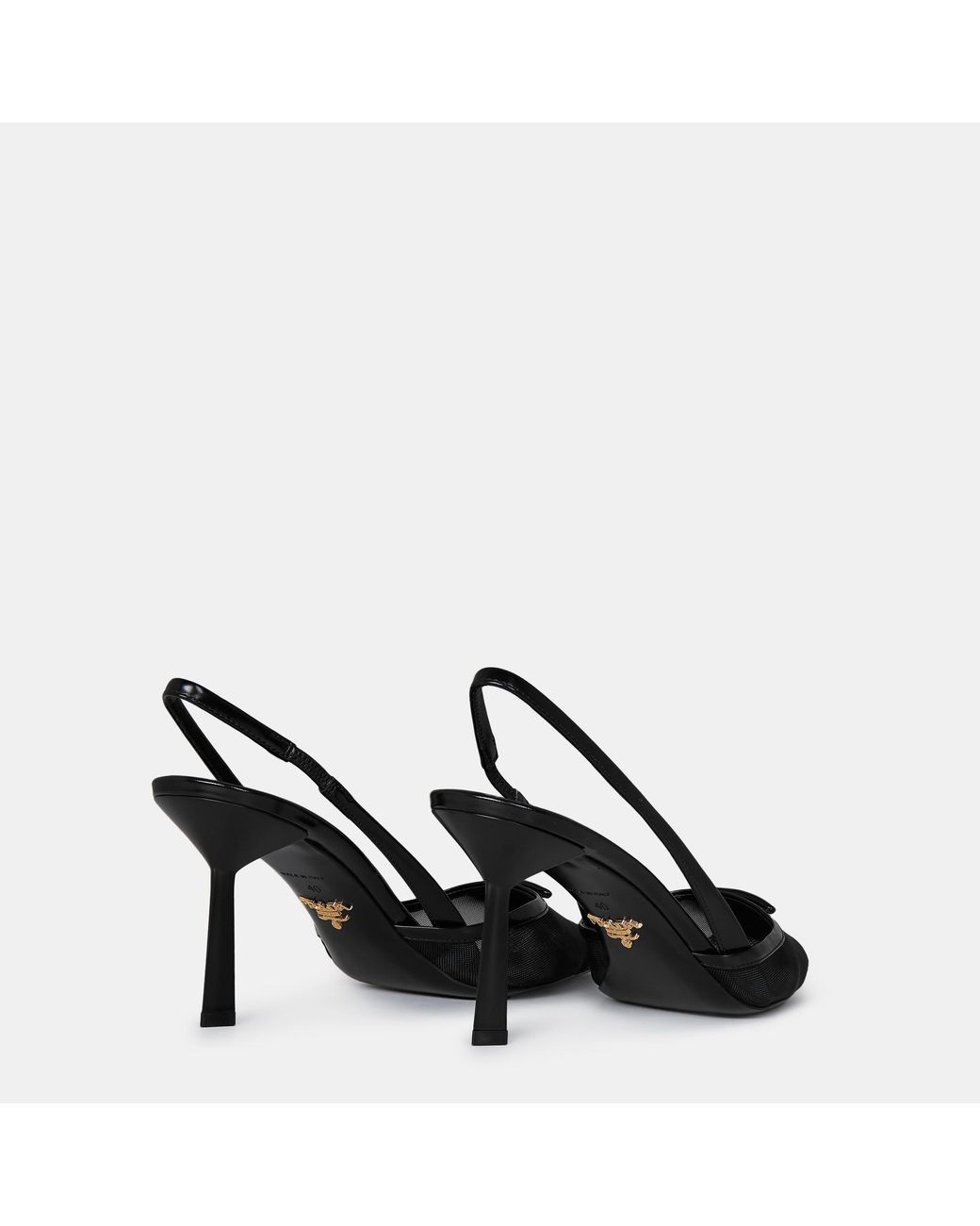 Prada Black Mesh Slingbacks