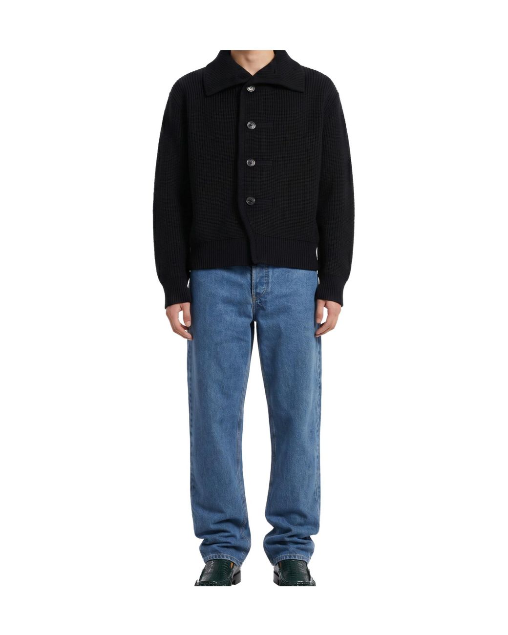 Dries Van Noten Black Chunky Cardigan for men
