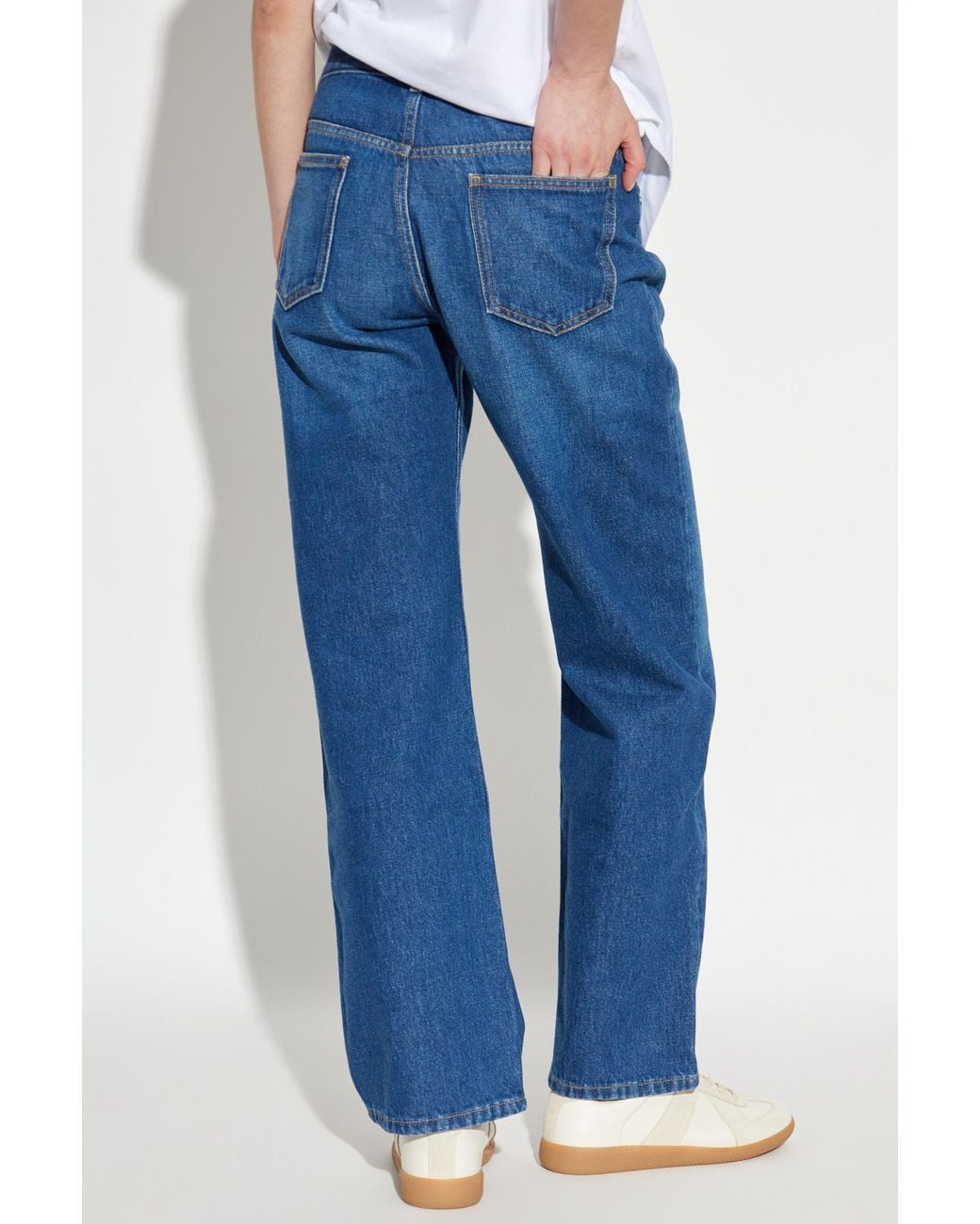 Off-White c/o Virgil Abloh Blue Logo Patch Straight Leg Jeans