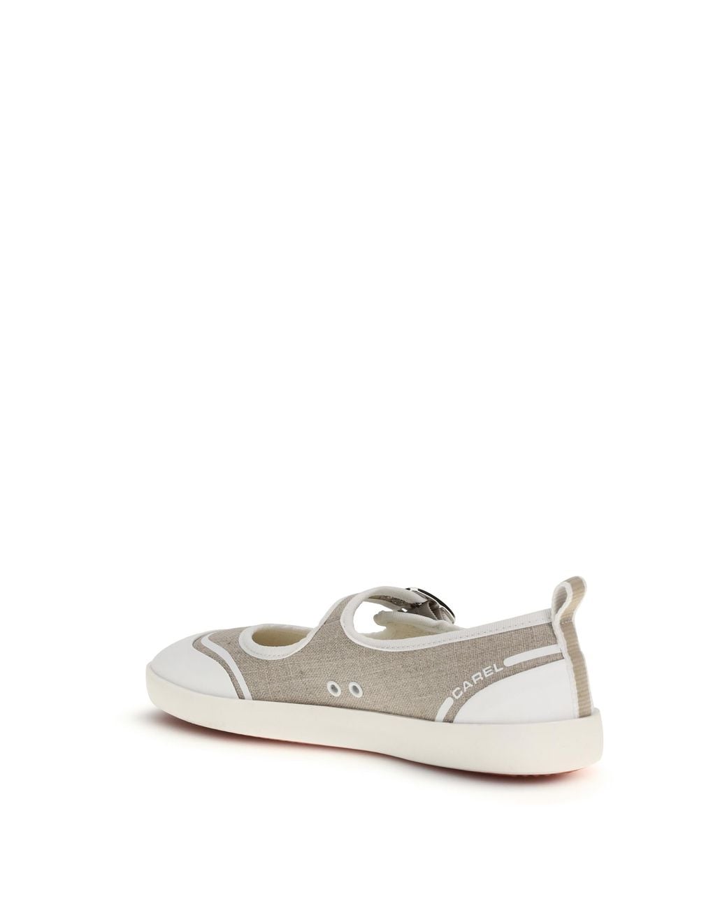 CAREL PARIS White Carel Logo Printed Buckle Fastened Ballerinas