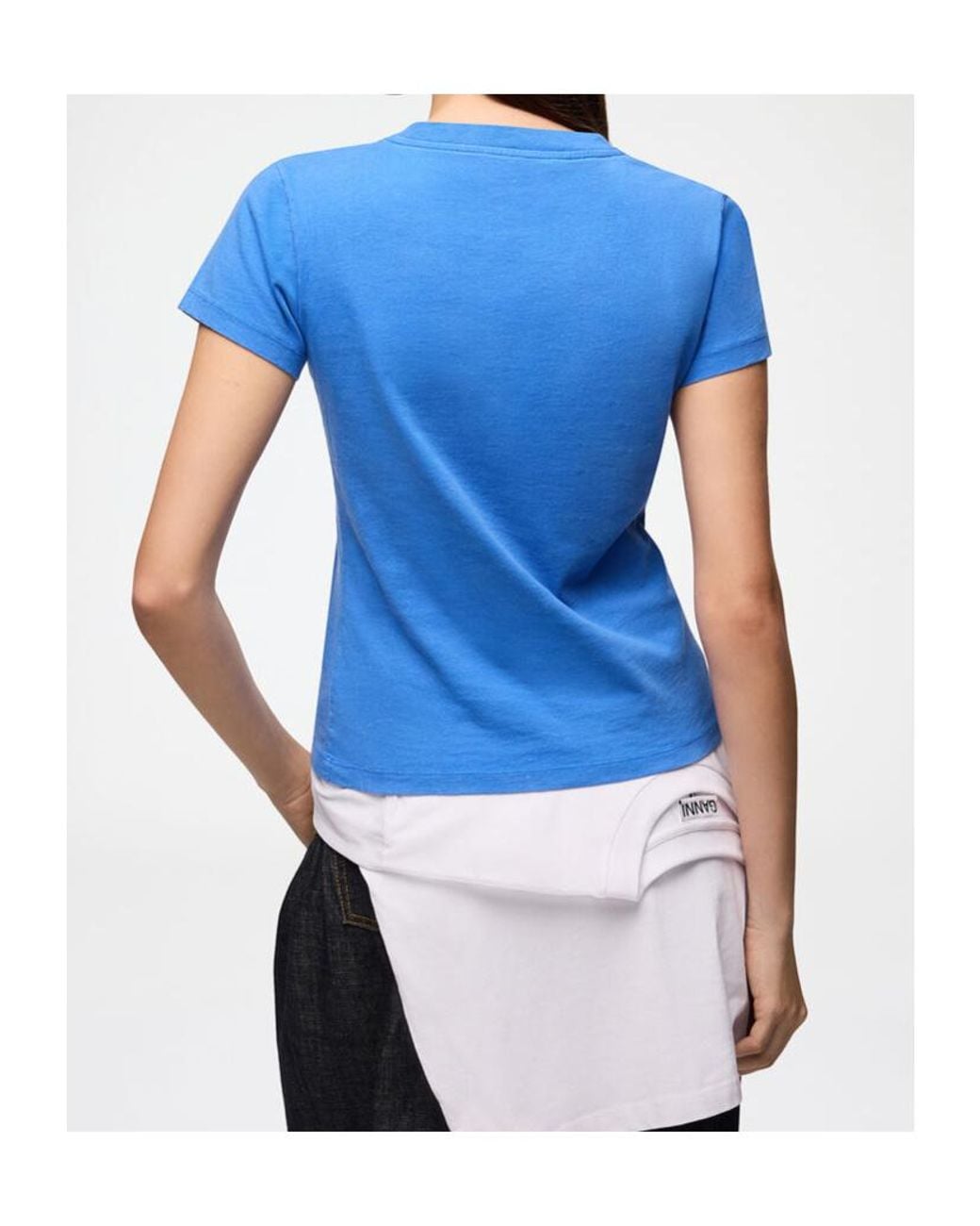 Ganni Blue Future Teddy Mushroom Print T-Shirt