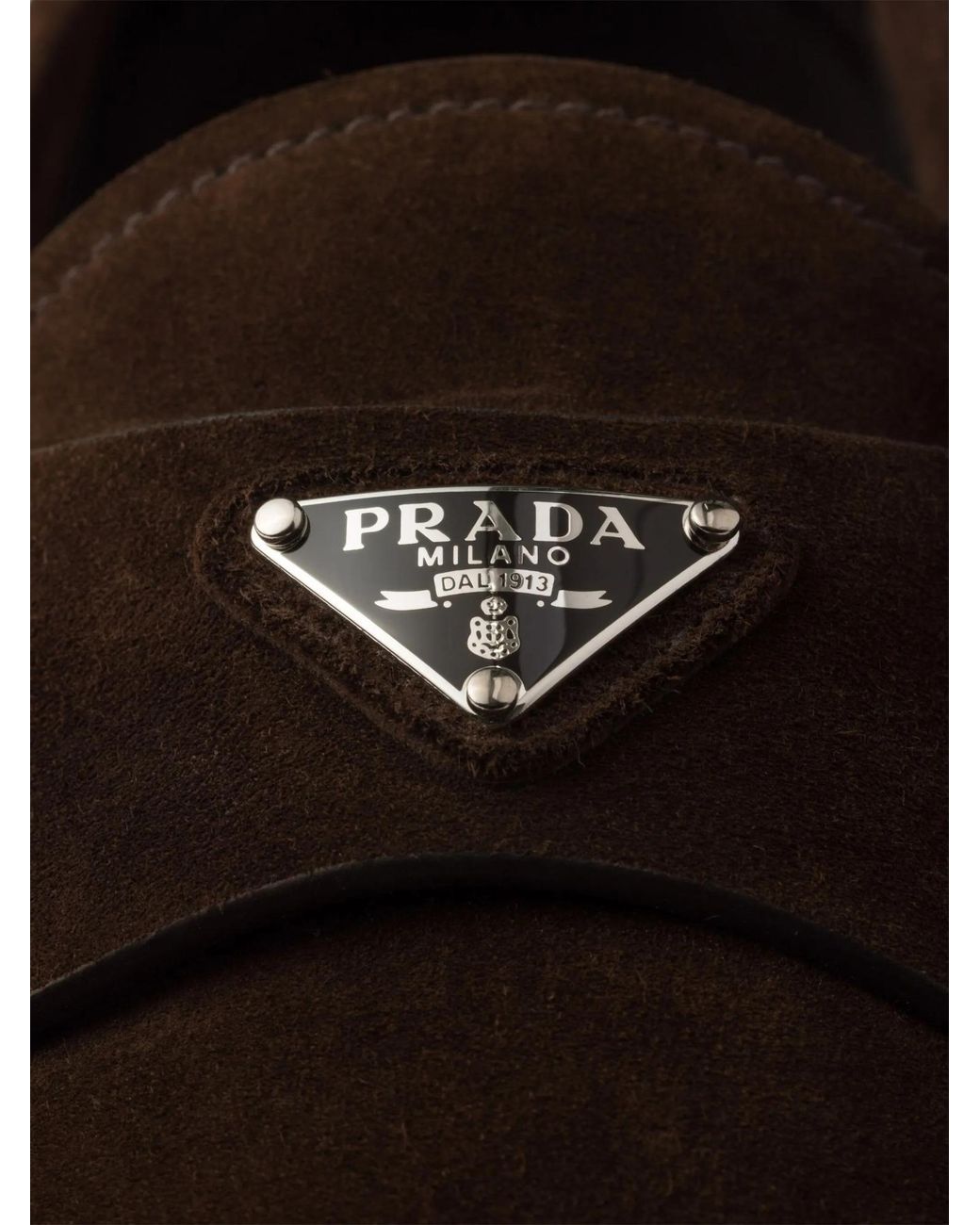 Prada Brown Slip-On Suede Loafers for men