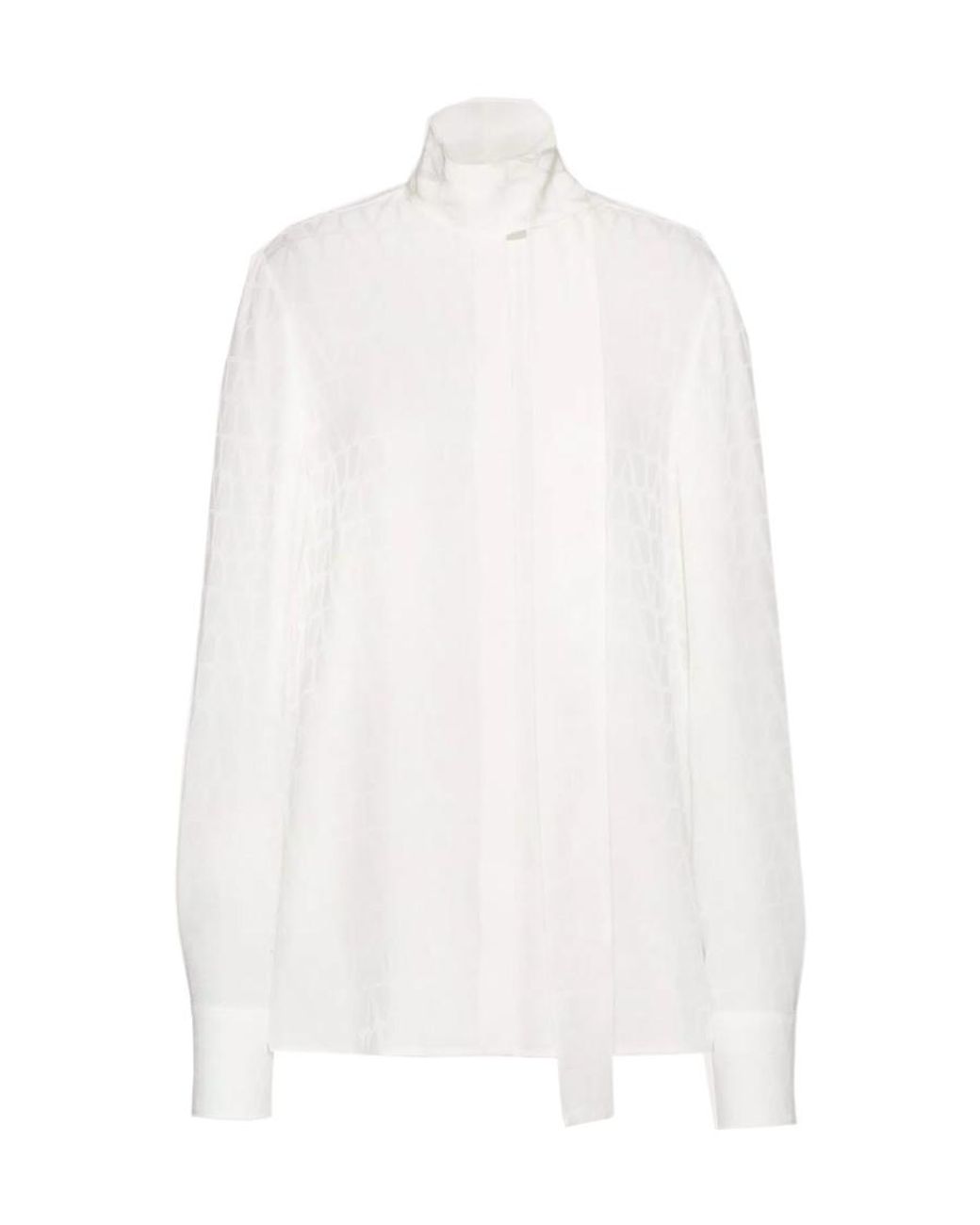 Valentino White Toile Iconographe High Neck Blouse