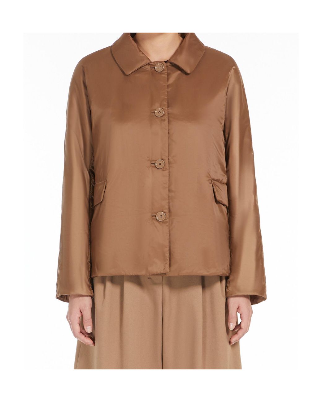 Max Mara Brown The Cube Buttoned Padded Coat