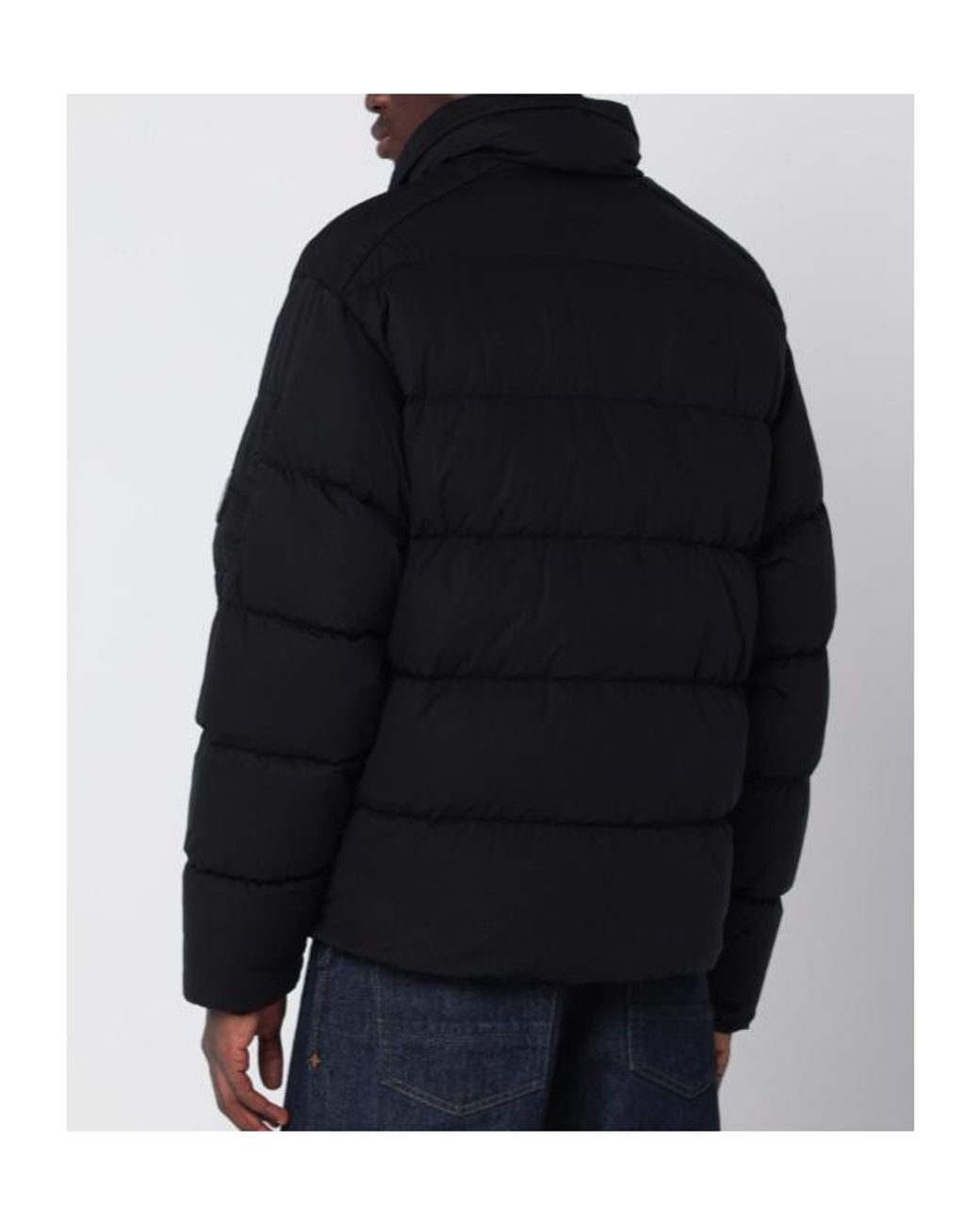 C P Company Blue Long-Sleeve Zip-Up Down Jacket for men