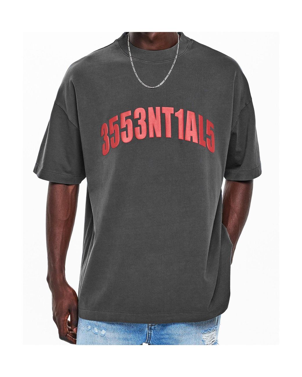 Fear Of God Gray Logo Detail T-Shirt for men