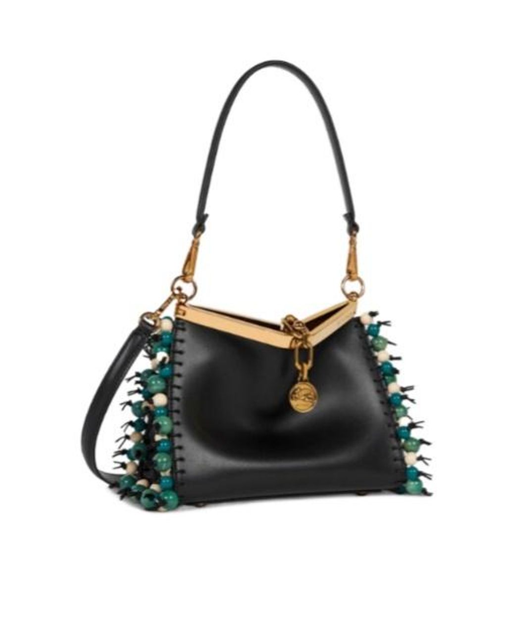 Etro Black Small Vela Bag With Marbles