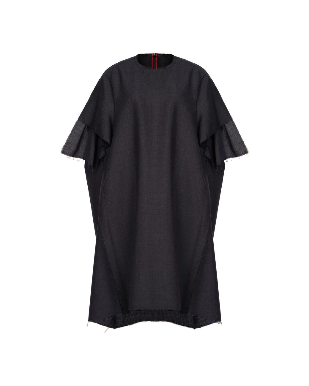Maison Margiela Black Crewneck Frayed Edge Dress