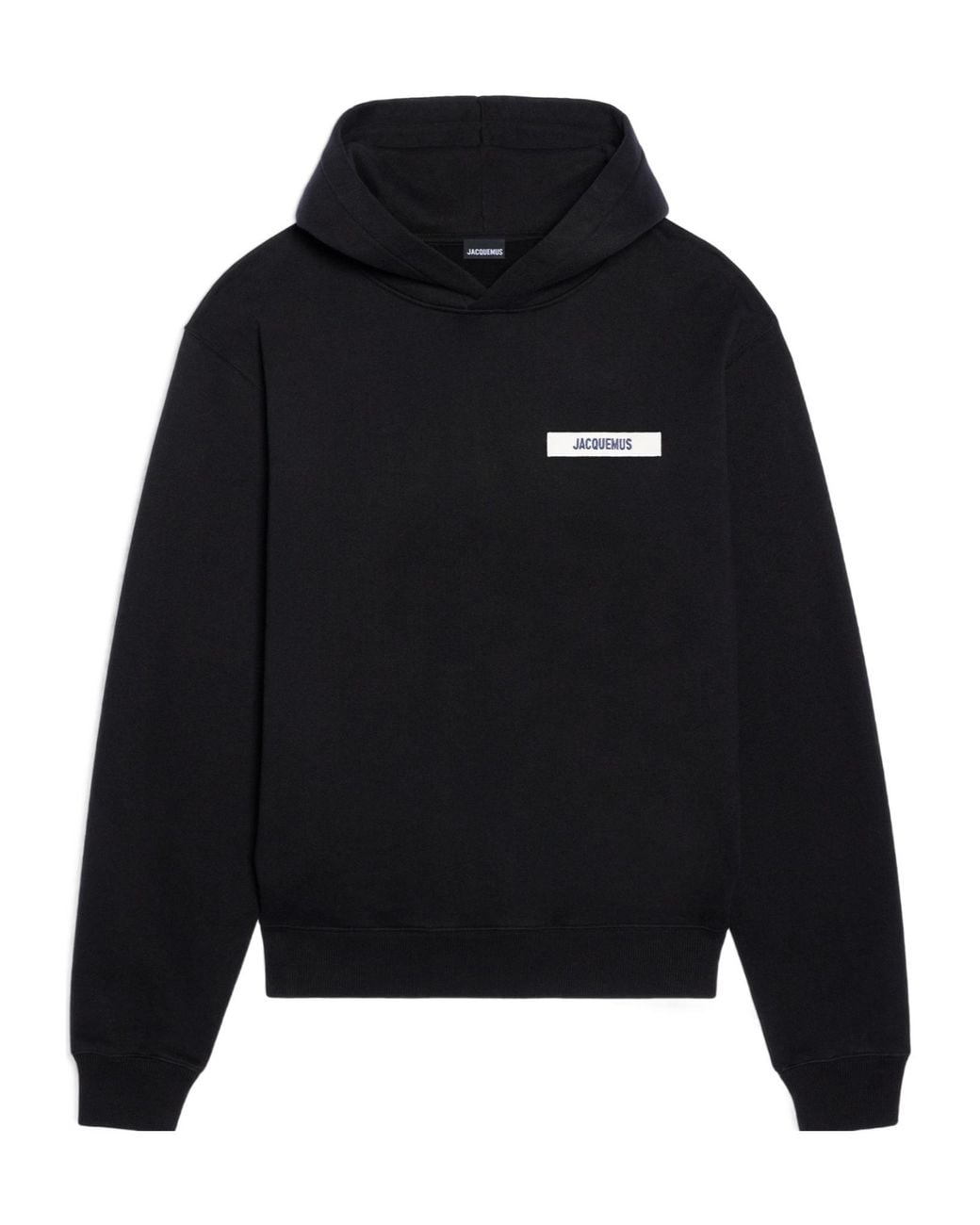 Jacquemus Blue Logo Patch Long Sleeved Hoodie for men