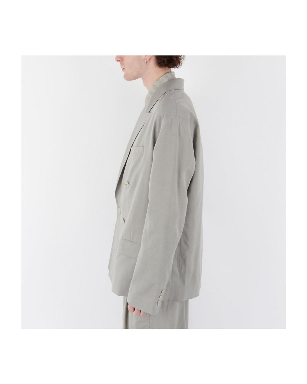 Our Legacy Gray Double-Breasted Suit Jacket for men