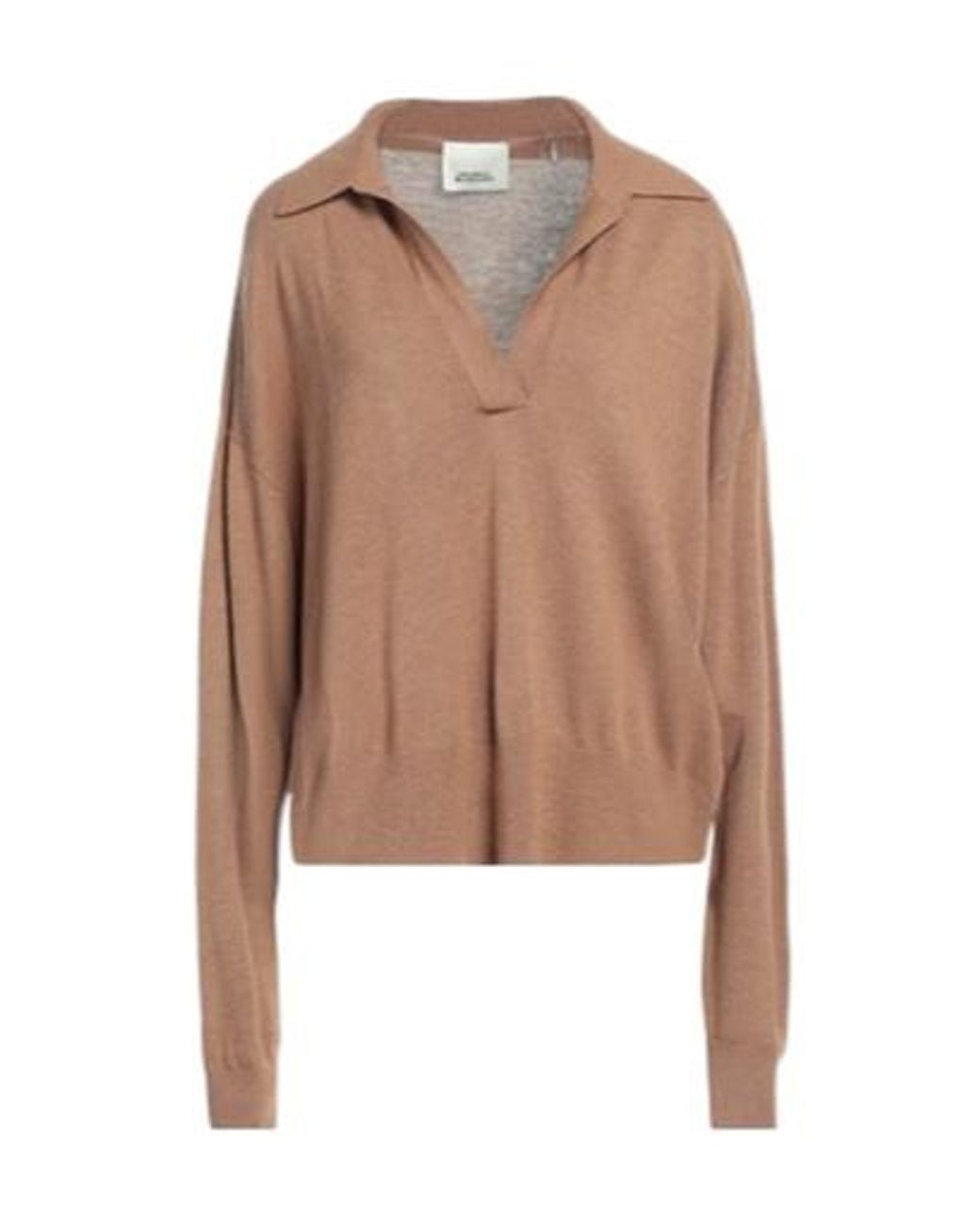 Isabel Marant Brown Lightweight Long-Sleeve V-Neck Knit Top