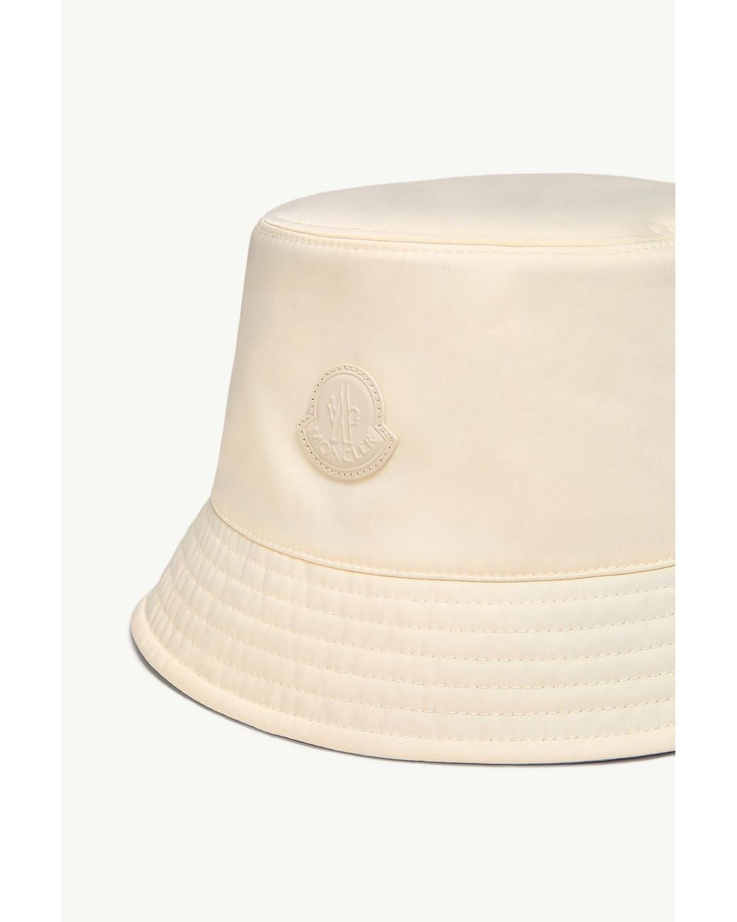 Moncler Natural Leather Logo Gabardine Bucket Hat