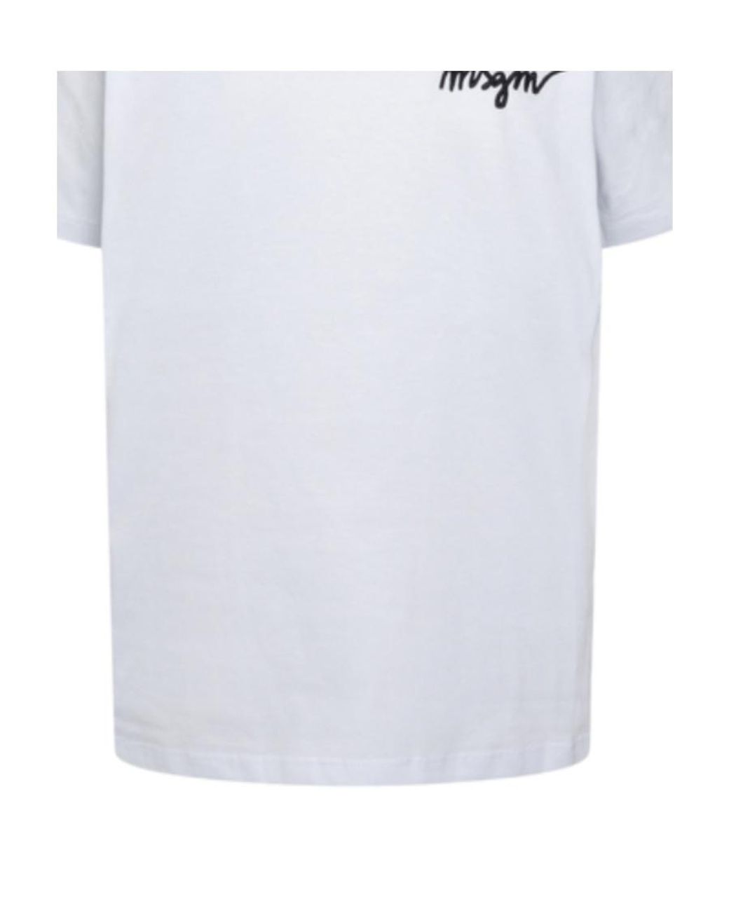 MSGM White ロゴディテール クルーネック Tシャツ