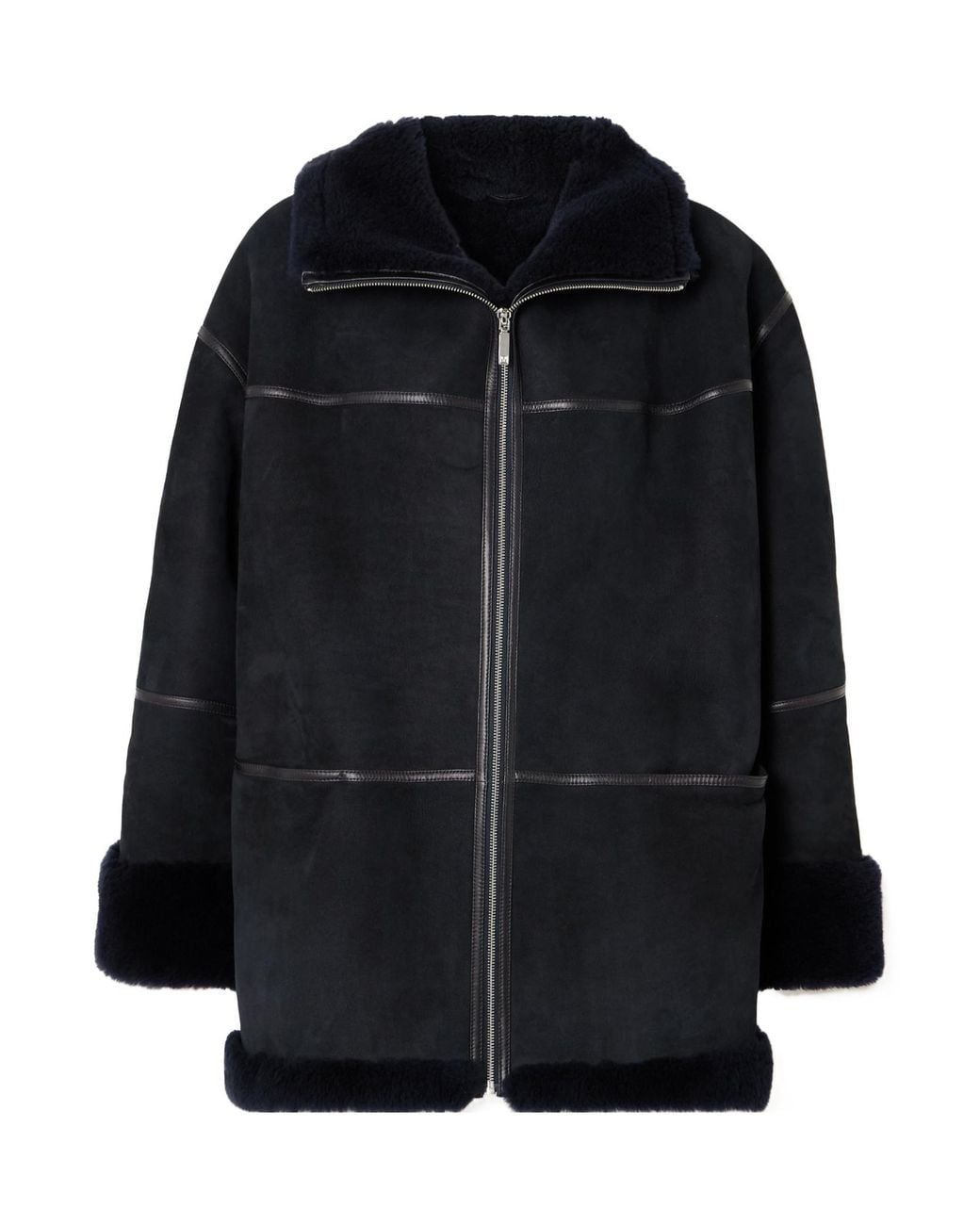 Totême Black Long Sleeve Leather Jacket