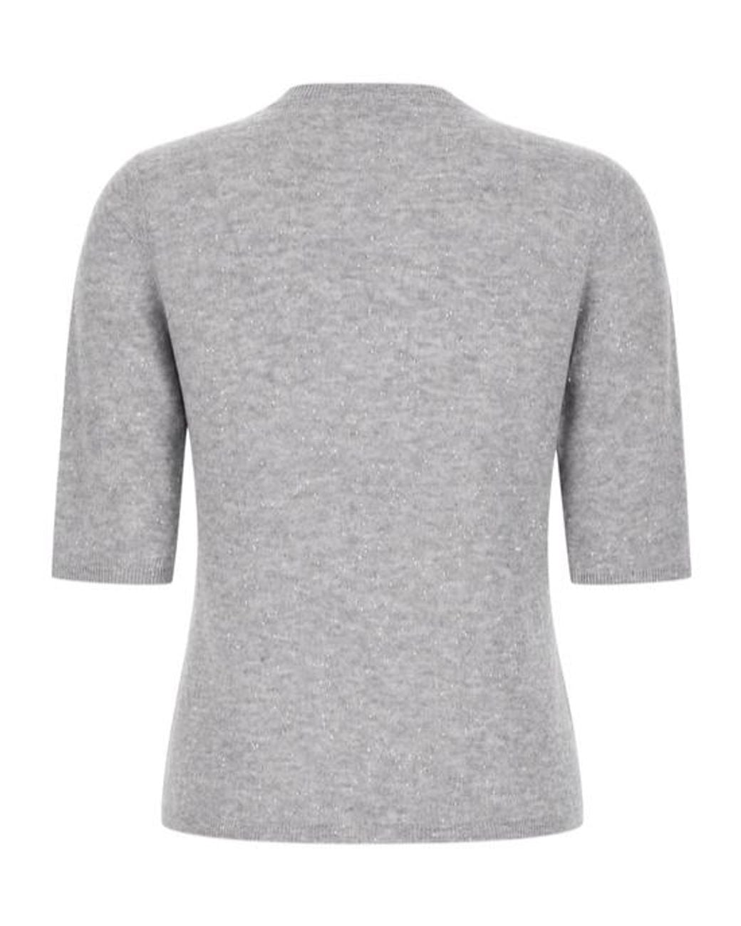 Fabiana Filippi Gray Sequined Knitted Top