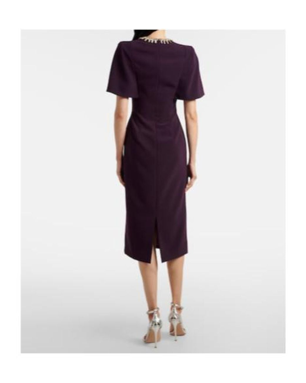 Jenny Packham Purple Thalia Crystal-Embellished Midi Dress